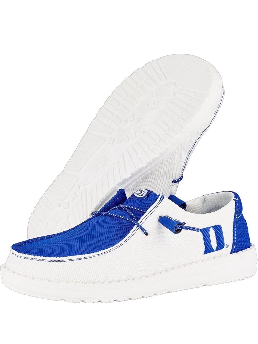 Hey Dude Duke NCAA Size 8 Blue White Womens Slip-On Casual Shoes Lightweight NEW
